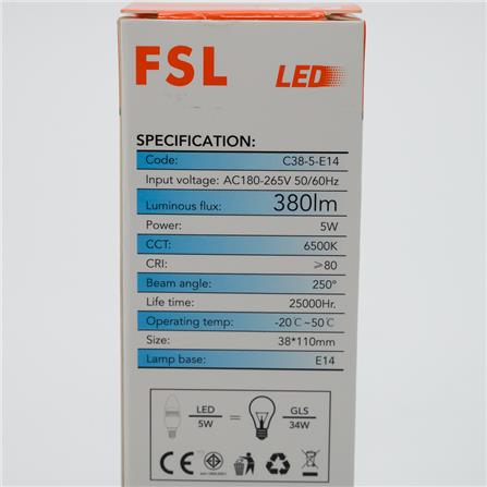 LED CANDLE BULB 5W E14 DL CDL5WE14DL FSL