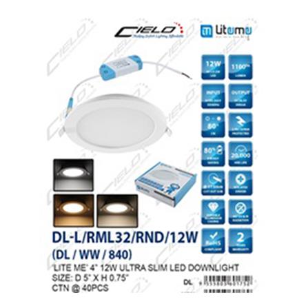 LIGHTME LED DOWNLIGHT ROUND DL-LED/RML32/12W/WW/DL/CW WHITE