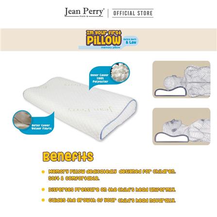 JEAN PERRY MEMORY PILLOW KID 46X26X8X6CM WHITE
