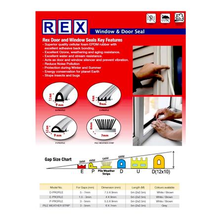 REX PILE WEATHER STRIP GAP SEAL 5 METER