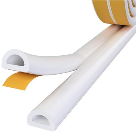REX D-PROFILE DOOR GAP SEAL 5 METER WHITE