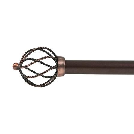 STEEL TENSION ROD HOME LIVING STYLE TWIST 110-210CM BROWN