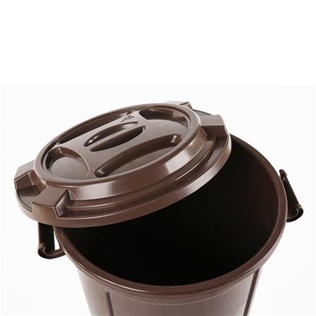 HOMEPRO APISITH ROUND BUCKET WITH LOCK LID 333 W47XD47XH53 CM 62L BROWN