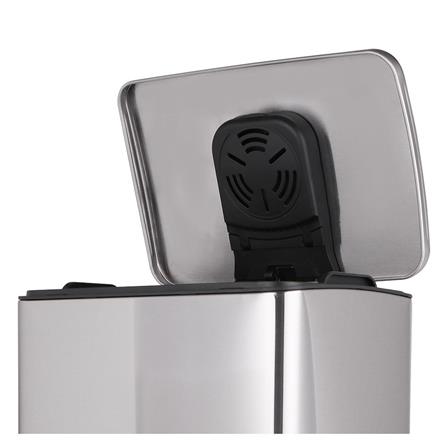 SQUARE DUSTBIN PEDAL ACCO EK1437MT SOFT CLOSED 30L SILVER