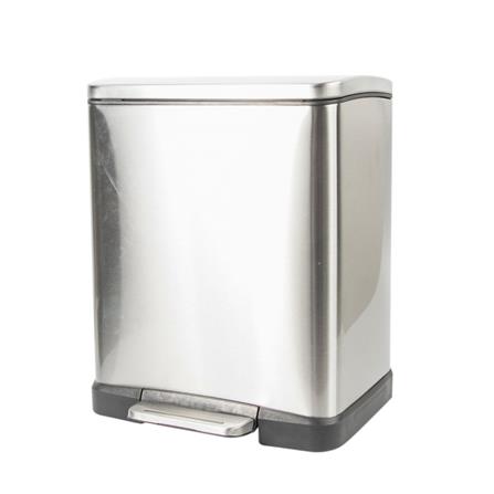 SQUARE DUSTBIN PEDAL ACCO EK1768MT SOFT CLOSED 12L SILVER