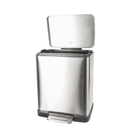 SQUARE DUSTBIN PEDAL ACCO EK1768MT SOFT CLOSED 12L SILVER