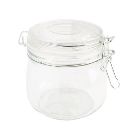 GLASS CANISTER ROUND 0.6L CLEAR