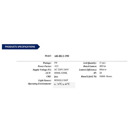 AREX DESK LAMP LED AR-DLU-5W W13.5XD13.5XH37 CM WHITE