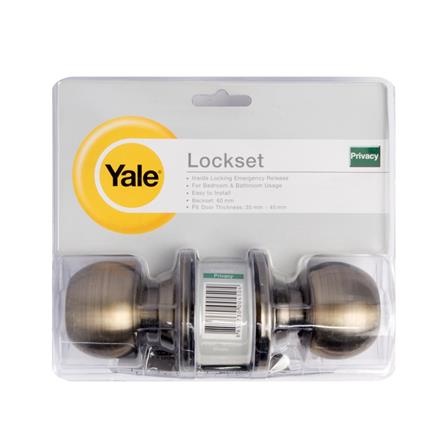 YALE BATHROOM KNOB KN-VCA5122US5 ANTIQUE BRASS