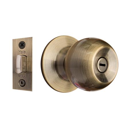 YALE BATHROOM KNOB KN-VCA5122US5 ANTIQUE BRASS