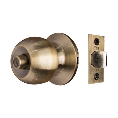 YALE BATHROOM KNOB KN-VCA5122US5 ANTIQUE BRASS