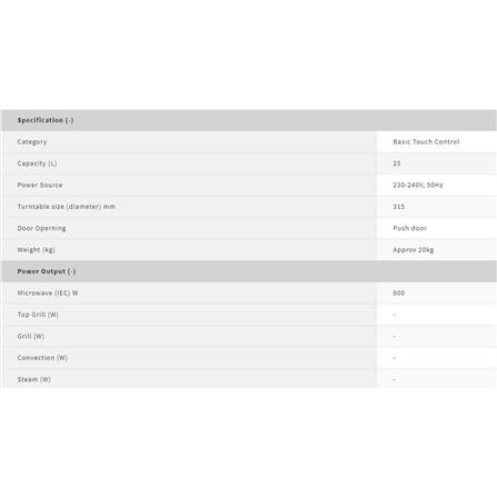 SHARP MICROWAVE OVEN R357EK 900W 25.0L