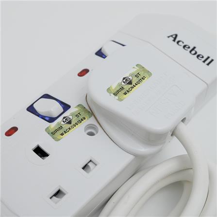 ACEBELL TRAILING SOCKET 5 GANG 2 METERS WHITE