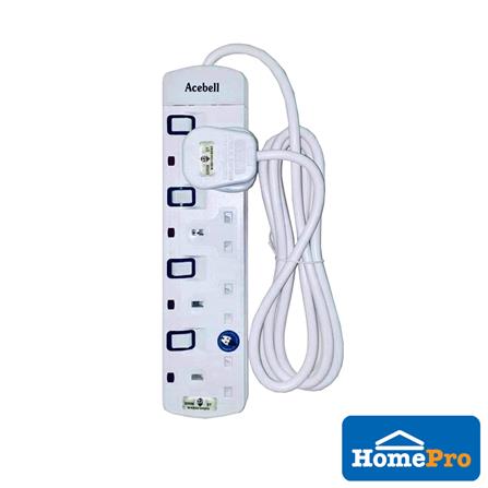 ACEBELL TRAILING SOCKET 4 GANG 2 METERS WHITE