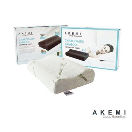 AKEMI MEMORY PILLOW SLEEP ESSENTIALS CHARCOAL BAMBOO VISCO ELASTIC BLACK