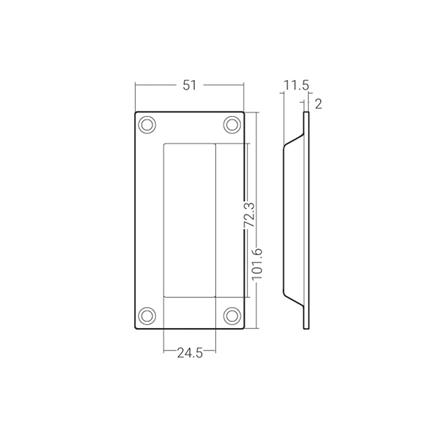HAFELE FLUSH PULL HANDLE STAINLESS STEEL SQUARE
