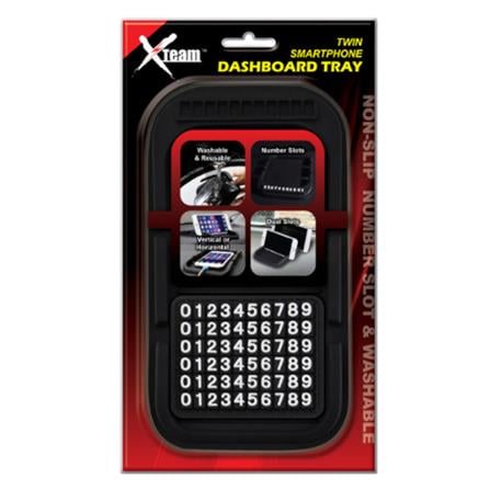 XTEAM TWIN SMARTPHONE DASHBOARD TRAY (BLACK)