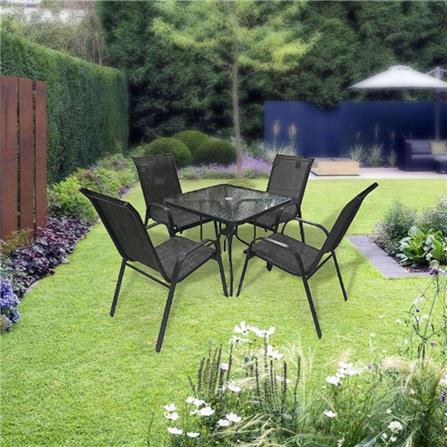 HOMEPRO SPRING TABLE SQUARE INDOOR & OUTDOOR PHGF-T610 W80XD80XH70 CM CHARCOAL GREY