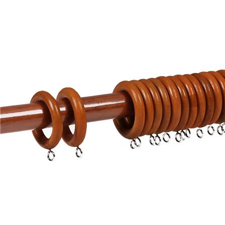 HLS ZJ WOOD BALL SINGLE LAYER CURTAIN ROD 2M BROWN