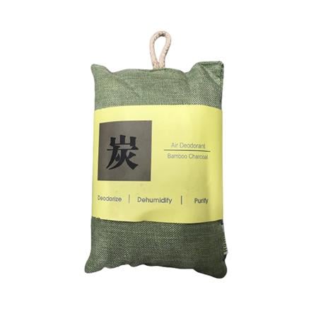 HOME+ BAMMBOO CHARCOAL SACHET WITH STRING 250G GREEN