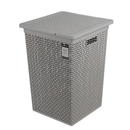 CLOTHBASKET SQUAREWITHLID HH-1110 GREY