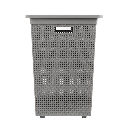 CLOTHBASKET SQUAREWITHLID HH-1110 GREY