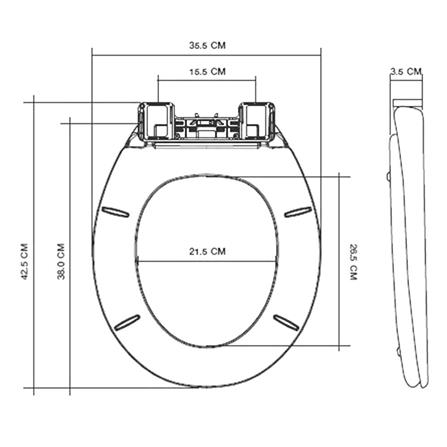 TOILET SEAT MOYA SLOW-CLOSE C1305 WHITE