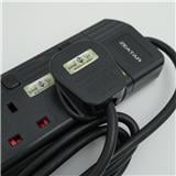 4G2M TRAILING SOCKET WITH NEON & SURGE BLACK ZS814N-2M ZEATAR