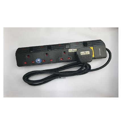 4G2M TRAILING SOCKET WITH NEON & SURGE BLK ZS814N-2M ZEATAR