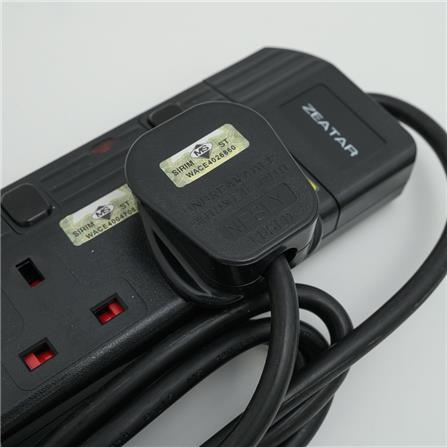 4G2M TRAILING SOCKET WITH NEON & SURGE BLACK ZS814N-2M ZEATAR