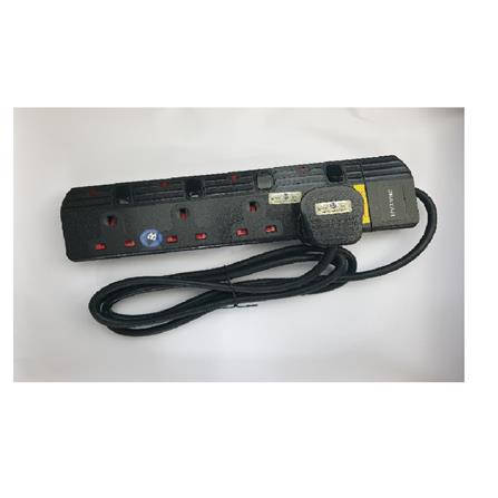 4G2M TRAILING SOCKET WITH NEON & SURGE BLACK ZS814N-2M ZEATAR