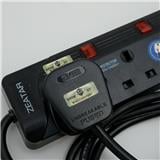 5G2M TRAILING SOCKET WITH NEON & SURGE BLACK ZS815N-2M ZEATAR