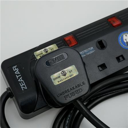 5G2M TRAILING SOCKET WITH NEON & SURGE BLACK ZS815N-2M ZEATAR