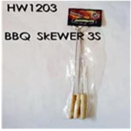 HARRIANWARE STAINLESS STEEL BBQ SKEWER HW1203 3PCS