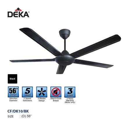 DEKA CEILING FAN DK10 MATTE BLACK 56"