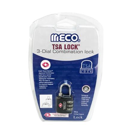 MECO TSA 3-DIGIT DIAL LUGGAGE PADLOCK M533B BLACK