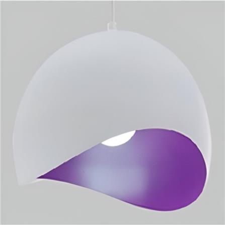 CHANDELIER  LSC0128 SET WH PP GC METAL WHITE/PURPLE