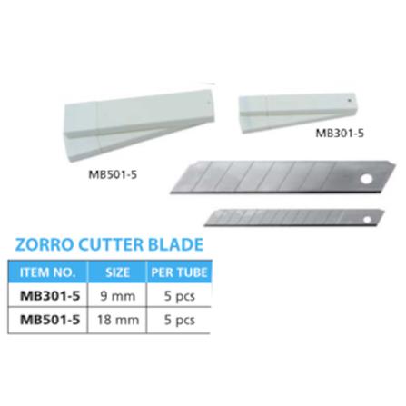 REFILLABLE CUTTER BLADES ZORRO 9MM