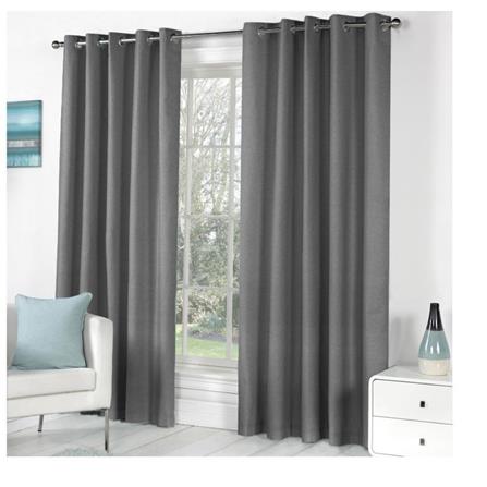 HLS ZAFA UV EYELET CURTAIN 130X280 GREY