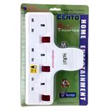 3 WAY T-ADAPTOR WITH NEON + SURGE CT-S1633 CENTO