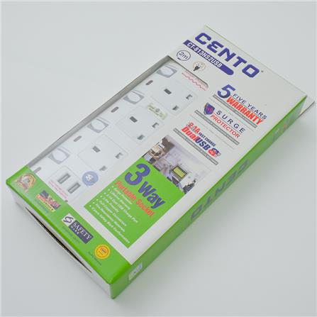 CENTO 3G2M+2USB W/NEON&SURGE CT813NS2USB