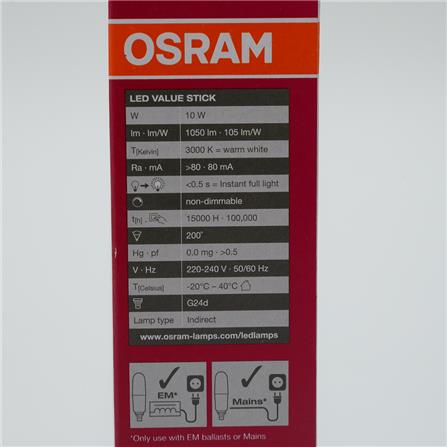 OSRAM LED BULB G24D 10W/830 WARM WHITE 10W