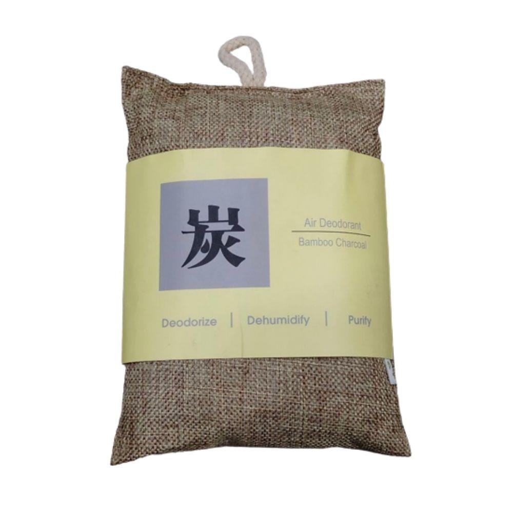 HOME+ BAMMBOO CHARCOAL SACHET WITH STRING 250G JUTE BROWN