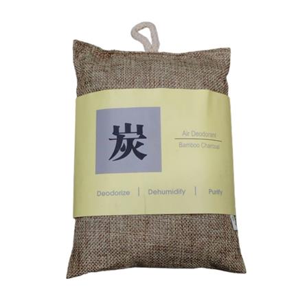 HOME+ BAMMBOO CHARCOAL SACHET WITH STRING 250G JUTE BROWN