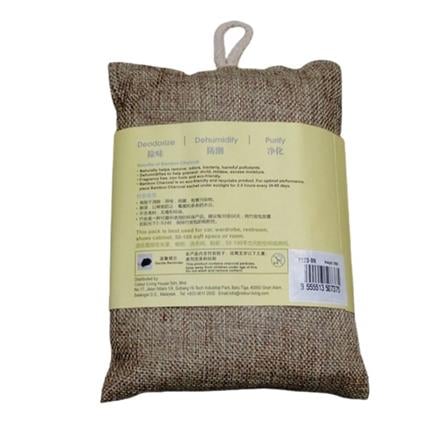 HOME+ BAMMBOO CHARCOAL SACHET WITH STRING 250G JUTE BROWN
