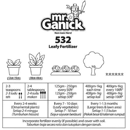 MR GANICK 532 ORGANIC LEAFY FERTILIZER (400GM)