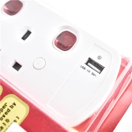 POWER STRIP 4G2M 2M MA1184-2M(USB+SURGE) SELAMAT