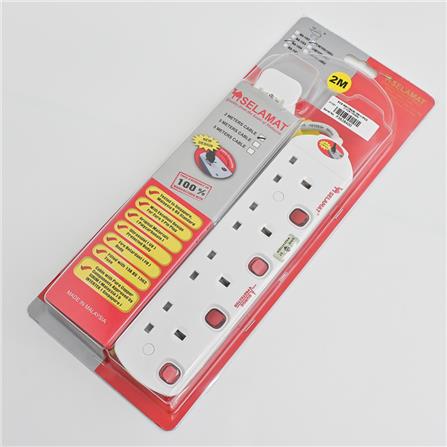 POWER STRIP 4G2M 2M MA1184-2M(SURGE) SELAMAT