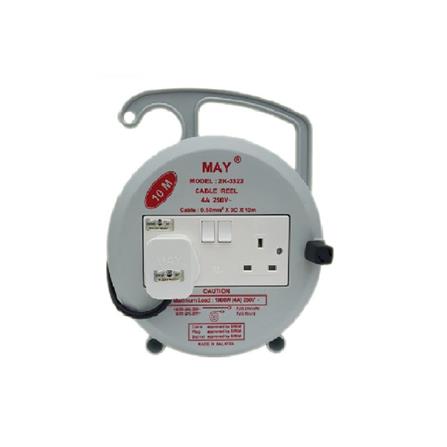 MAY EXTENSION PLUG REEL 2 GANG 2K-3322 10M