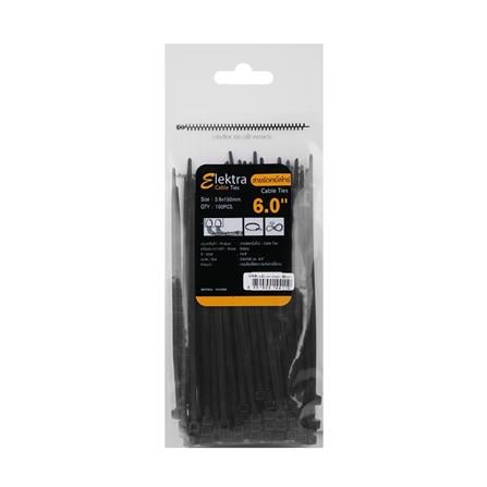 ELECKTA CABLE TIES 6 Inch 3.6 Millimeter BLACK (100 LINE)